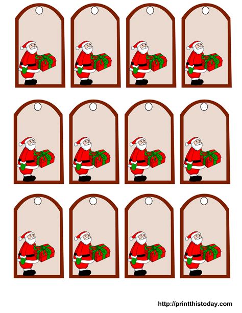 Santa Gift Tags Printable Free | AlphabetWorksheetsFree.com