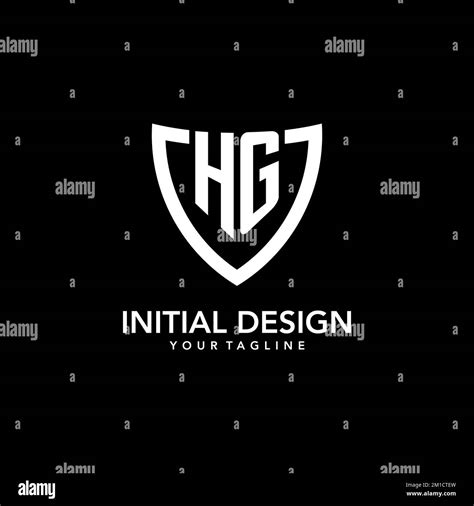 Hg Monogram Initial Logo With Clean Modern Shield Icon Design