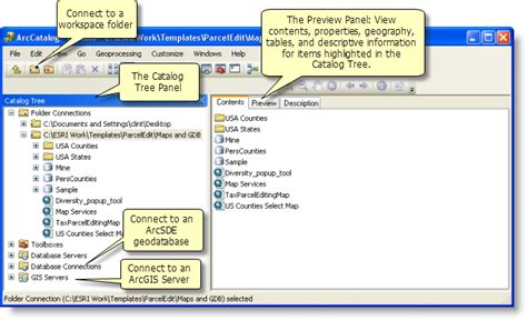 The Catalog Tree And Item Properties In Arccatalogarcmap Documentation