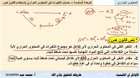 حساب التغير في المحتوى الحراري قانون هس 1 Youtube