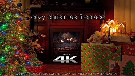 "Cozy Christmas Fireplace" 4K Screensaver Holiday Video Scene 2 Hrs ...