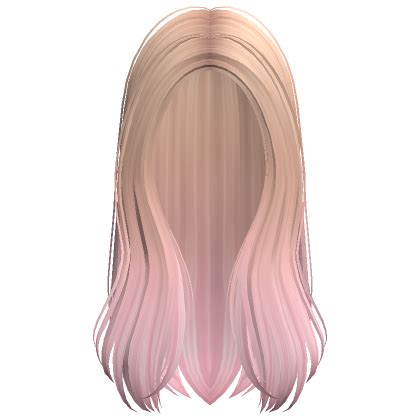 Long Soft Straight Fluffy Hair Blonde Pink Roblox