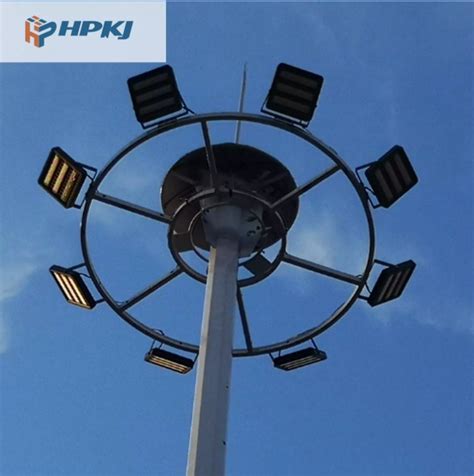 Oem Lighting Hot Dip Galvanized Led High Mast Light Pole For Airport