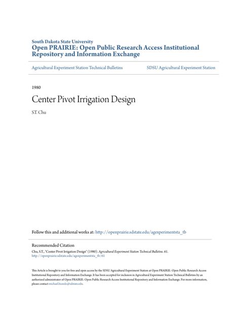 Center Pivot Irrigation Design PDF | PDF | Soil | Evapotranspiration