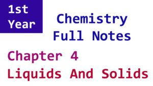 Chemistry 1st Year Chapter 4 Liquids And Solids Testilm