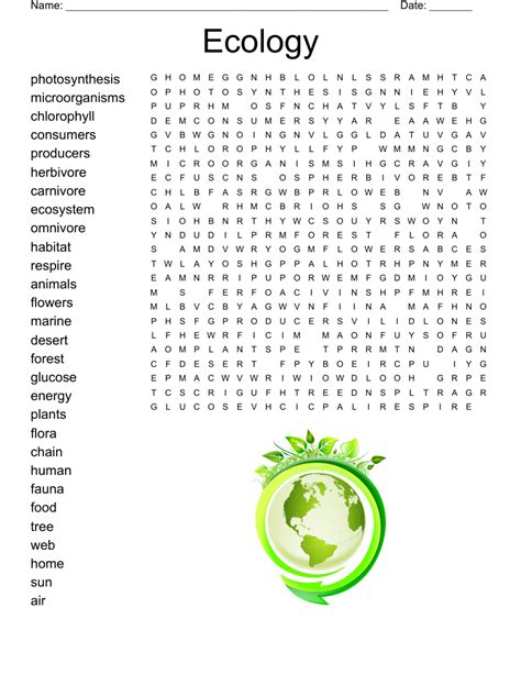 Ecology Word Search WordMint