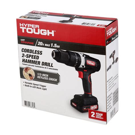 Hyper Tough 20v Max Lithium Ion Cordless Drill Variable Speed With