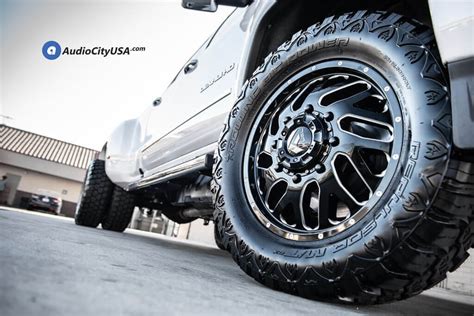 20 Fuel Wheels D581 Triton Dually Gloss Black Milled Off Road Rims