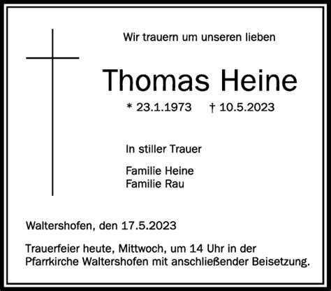 Traueranzeigen Von Thomas Heine Schwaebische De Trauerportal