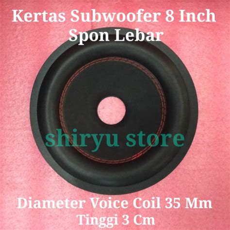 Kertas Daun Mic Mik Speaker 8 Inch SubWoofer Impor Spon Lebar Daun