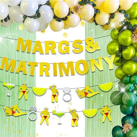 Amazon.com: JeVenis Margs And Matrimony Bachelorette Banner Sign Margs