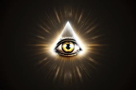 Premium Ai Image Allseeing Eye With Rays Of Light Shining From Above