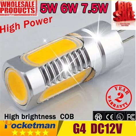 Pcs G Cob Led Lamp W W W Led Bulb Mr Spotlight Dc V Dim