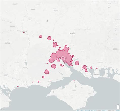 A Southampton Commuter Map Wheres Within A 45 Minute Public Transport