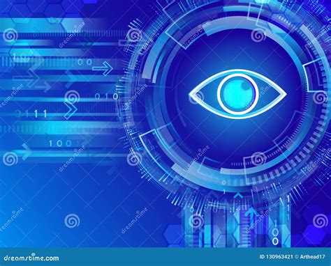 System Privacy Digital Background With Eye Stock Vector Illustration