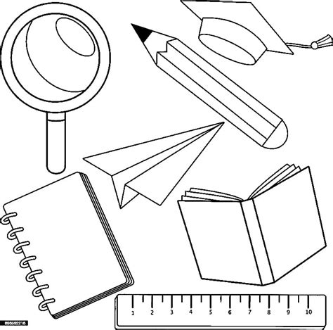 Materiais Escolares Para Colorir - Desenhos de Materiais Escolares 7 para Colorir e Imprimir - Colorir.Info