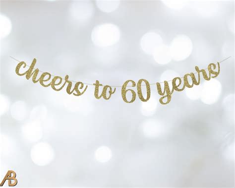 Cheers To 60 Years Banner 60th Birthday Banner 60th Etsy