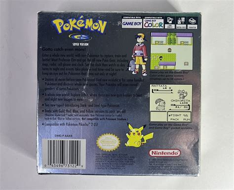 Pokemon Silver Version Gbc Game Boy Color Complete Cib New Battery