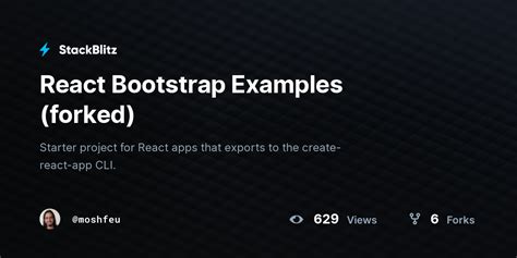 React Bootstrap Examples Forked Stackblitz