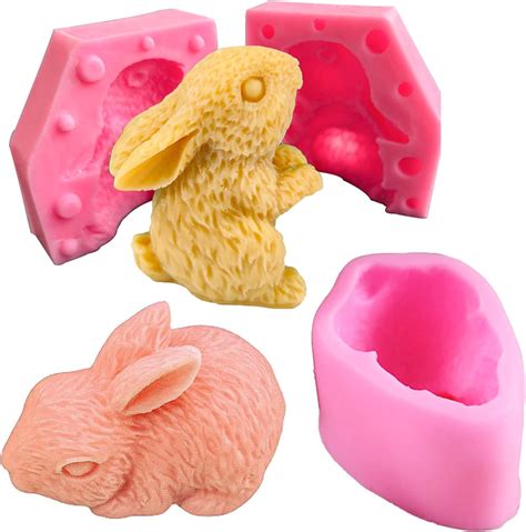 Amazon 2Pcs Rabbit Fondant Mold Easter Silicone Rabbit Mold For