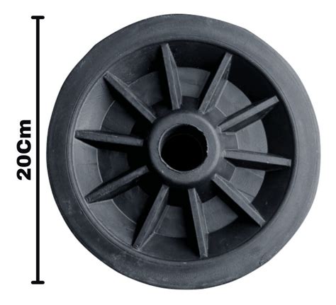 02 Rodas Borracha Maciça 8 Ou 20 Cm P Carrinhos Até 120 Kg