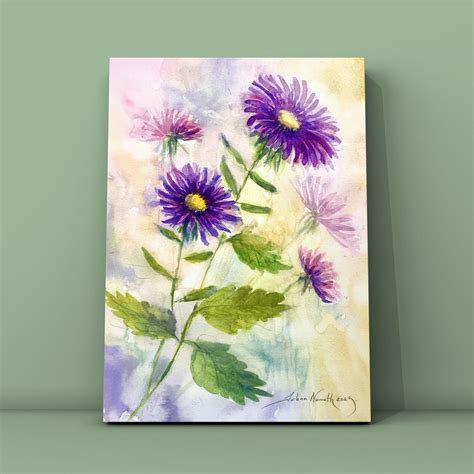 Original Aquarell Bild 40x30cm Wiesenblumen Kamille Kreative Geschenk