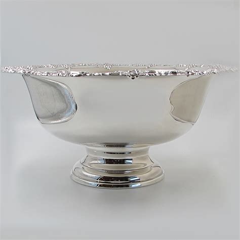 Estate Silver Plated Punch Bowl with Grape Design – S & K Ltd.