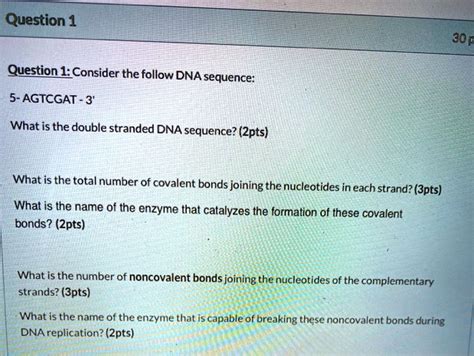 Solved Question Question Consider The Following Dna Sequence