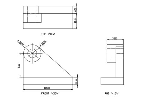 Solved I only need the section view of this drawing. Please | Chegg.com