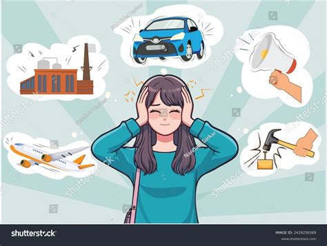 Noise Pollution Cause Vector Illustration People Stock Vector (Royalty ...