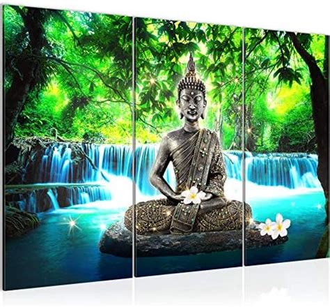 Amazon De Runa Art Wandbild XXL Buddha Wasserfall Wohnzimmer