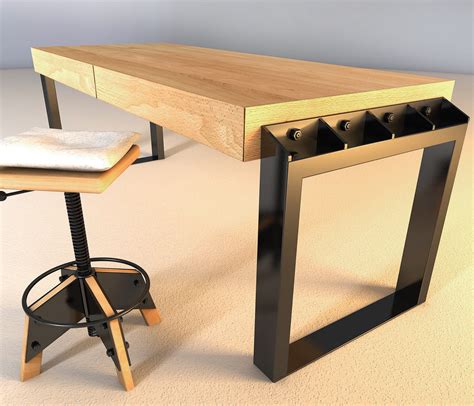 Custom Industrial Design Architect Desk With Metal Drawer Office Desk – PieceOfGrain