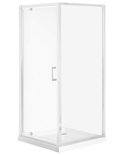 Tempered Glass Shower Enclosure 90 X 90 X 185 Cm Silver Darli Beliani