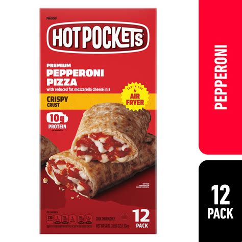 Hot Pockets Frozen Snacks Pepperoni Pizza Crispy Crust Sandwiches Oz Frozen Walmart