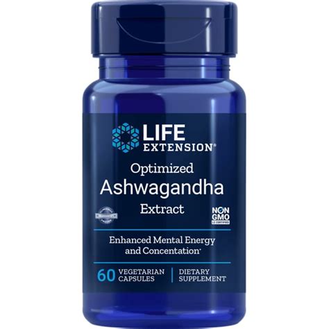 Life Extension Optimized Ashwagandha Extract 60 Veg Caps Swanson