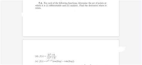 Solved 7 4 For Each Of The Following Functions Determine Chegg