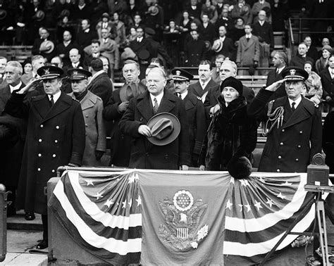 President Hoover And First Lady Lou Henry Hoover At Football Game