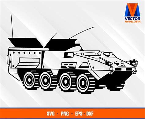 M1129 Stryker Mortar EPS SVG PNG Dxf Vector Art Cricut Silhouette Cameo