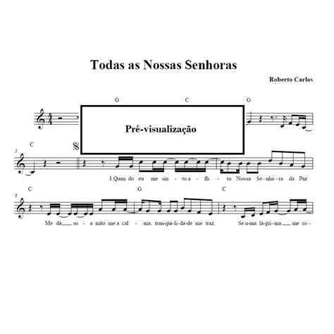 TODAS AS NOSSAS SENHORAS Roberto Carlos PARTITURA