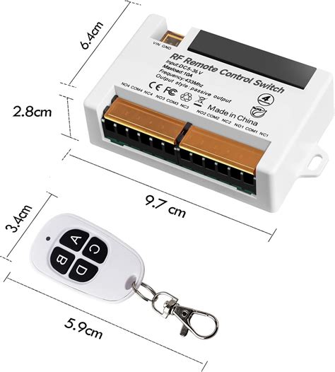 Buy Emylo Wireless Relay Switch Dc V V V V V Channel Mhz