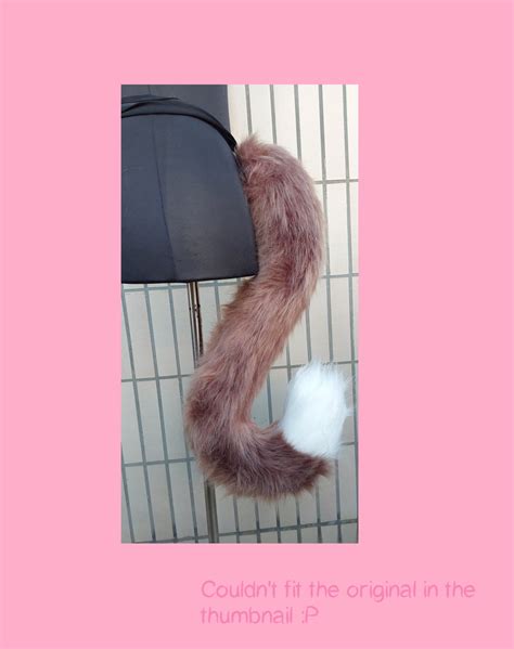 Brown Fluffy Curved Faux Fur Tail Cat or Dog Nekomimi Kemonomimi Cute ...