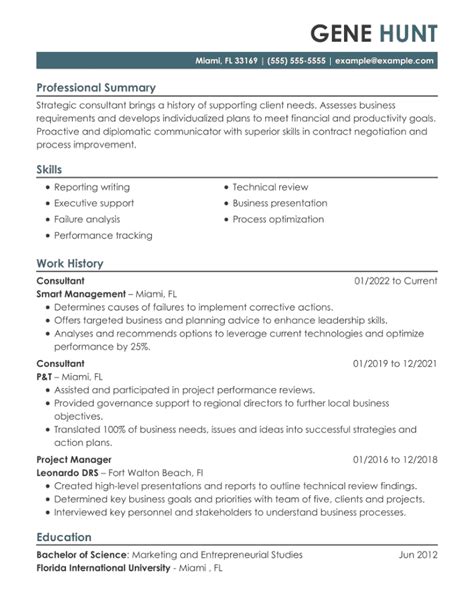 Best Consultant Resume Examples To Use In 2024