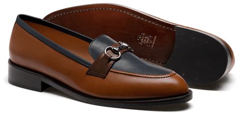 Horsebit Loafer in brown & blue leather