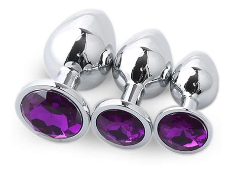 3pz Butt Plug Anal Gema Metal Joya Dilatador Juguete Sexual Meses Sin Intereses