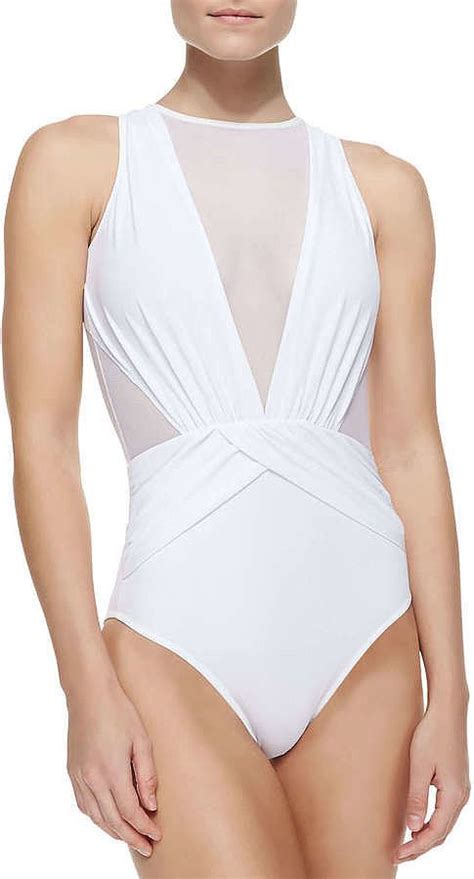 Oye Swimwear Elvira Sheer Wrapped One Piece Swimsuit Best Push Up