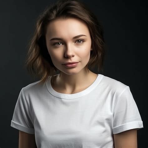 Premium AI Image A Woman With A White Shirt That Says