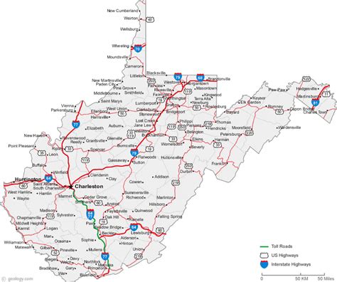 Map of West Virginia Cities - West Virginia Road Map