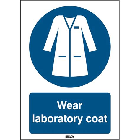 Brady ISO Safety Sign Wear Laboratory Coat English Signs And Tags