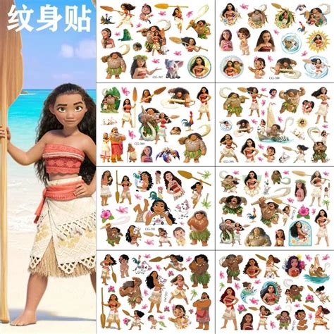 Disney Cartoon Anime Moana Tattoo Adesivos Tatuagens Tempor Rias