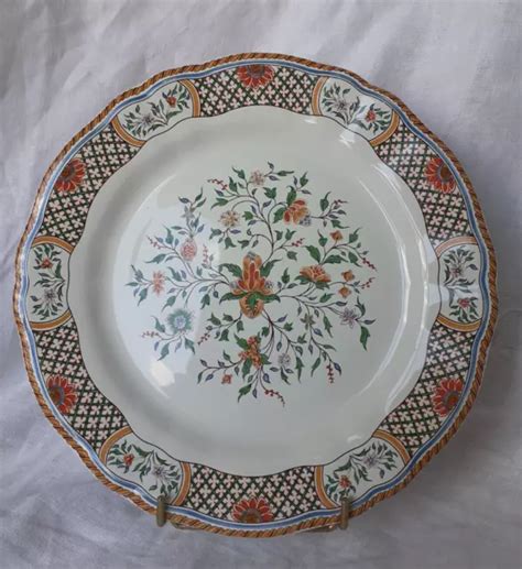 GRANDE ASSIETTE PLATE en faïence de Gien décor Rouen Sainfoin D 26 cm